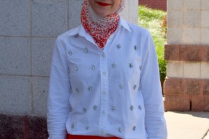 A Day In The Lalz; Fashion; Style; Modesty; Summer Red; Color Pants; J. Crew; Banana Republic; Kate Spade; Haute Hijab
