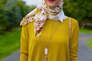A Day In The Lalz; Chartreuse; Fashion; Modesty; Fashion Blog; Fall Beauty; Fall Trends; Fashion Style; Fashion Trends; Fall Fashion; Transition to Fall; H&M; Prada Sunglasses; Haute Hijab; Rebecca Minkoff Bag; Kendra Scott Necklace; J. Crew Flats