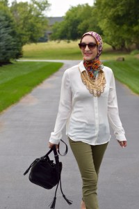 A Day In The Lalz; Pre-Fall; Transitioning to Fall Fashion; Style; Fashion Blog; Olive Pants; Baublebar; Courtney Bib; Bucket Bag; Leopard Flats