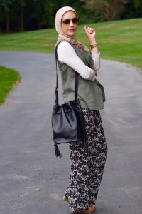 A Day In The Lalz; Transitioning To Fall Fashion; Fashion Blog; Modesty; Anthro; Green Vest; Tribal Pants; Cognac Accessories; Pre-Fall