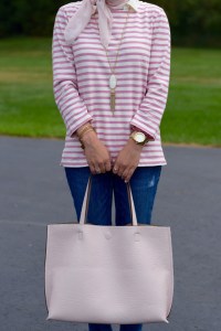 A Day In The Lalz; Fashion Blog; Style; Modesty; Pink Stripes; J. Crew; Summer Fashion; Kendra Scott; Blush Tote
