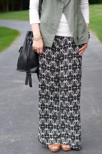 A Day In The Lalz; Transitioning To Fall Fashion; Fashion Blog; Modesty; Anthro; Green Vest; Tribal Pants; Cognac Accessories; Pre-Fall