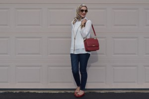 A Day In The Lalz; Summer Red; J. Crew; Edie Purse; Red Flats; The Limited; Modesty; 