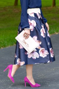 A Day In The Lalz; Chicwish; Peach Blossom Midi Skirt; Modesty; Fashion; Summer; Pink and Navy; Hijab; BaubleBar