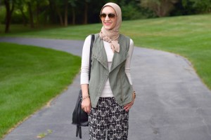 A Day In The Lalz; Transitioning To Fall Fashion; Fashion Blog; Modesty; Anthro; Green Vest; Tribal Pants; Cognac Accessories; Pre-Fall