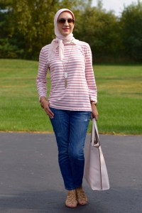 A Day In The Lalz; Fashion Blog; Style; Modesty; Pink Stripes; J. Crew; Summer Fashion; Kendra Scott; Blush Tote