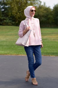 A Day In The Lalz; Fashion Blog; Style; Modesty; Pink Stripes; J. Crew; Summer Fashion; Kendra Scott; Blush Tote