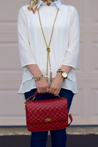 A Day In The Lalz; Summer Red; J. Crew; Edie Purse; Red Flats; The Limited; Modesty; 