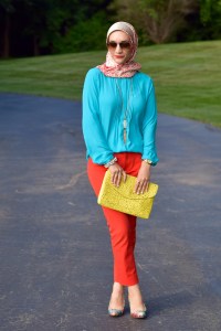 A Day In The Lalz; Summer Fashion; Modesty; Banana Republic; Prabal Gurung for Target; Haute Hijab; Color Blocking; Kendra Scott; Sloan Pant; Hijab