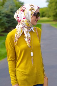 A Day In The Lalz; Chartreuse; Fashion; Modesty; Fashion Blog; Fall Beauty; Fall Trends; Fashion Style; Fashion Trends; Fall Fashion; Transition to Fall; H&M; Prada Sunglasses; Haute Hijab; Rebecca Minkoff Bag; Kendra Scott Necklace; J. Crew Flats