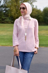 A Day In The Lalz; Fashion Blog; Style; Modesty; Pink Stripes; J. Crew; Summer Fashion; Kendra Scott; Blush Tote