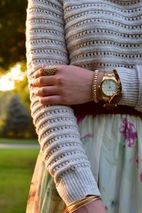 A Day In The Lalz; Sweater and Maxi Skirt; Fall Fashion; Chicwish Floral and Frill Maxi Skirt; Anthropologie Crop Sweater; Booties; Fall Style; Modest Fashion; Fashion Blog