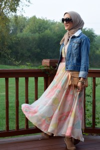 A Day In The Lalz; Fashion Blog; Chicwish Spring Scenery Floral Maxi Dress; Denim Jacket; Fashion; Modesty; Fashion Blog; Fall Beauty; Fall Trends; Fashion Style; Fashion Trends; Fall Fashion; Summer to Fall Floral; Midi Dress