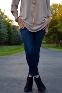 A Day In The Lalz; Fall Fashion; Leather Sleeve Olive Coat; Haute Hijab; Bauble Bar Iced Lariat Pendant; Fashion Blogger; Modest Style; Karen Walker Super Dupe Sunglasses; NARS Audrey Lipstick; Kate Spade Beau Bag