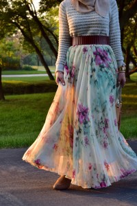 A Day In The Lalz; Sweater and Maxi Skirt; Fall Fashion; Chicwish Floral and Frill Maxi Skirt; Anthropologie Crop Sweater; Booties; Fall Style; Modest Fashion; Fashion Blog