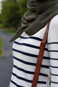 A Day In The Lalz; Strip Sweater; Banana Republic; Vela Zipper Scarf; Fall Style; Fashion Blod; Modest Fashion; Leopard Heels; Prada Sunglasses; Cross-body bag