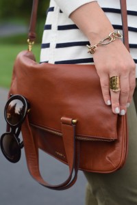 A Day In The Lalz; Strip Sweater; Banana Republic; Vela Zipper Scarf; Fall Style; Fashion Blod; Modest Fashion; Leopard Heels; Prada Sunglasses; Cross-body bag