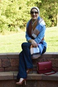 A Day In The Lalz; Blanket Scarf; ASOS Oversized Scarf; Fall Fashion; J. Crew Edie Purse; Flare Jeans; Hijab Fashion; Modesty; Fashion Blog; Style
