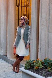 A Day In The Lalz; Fashion Blog; Modesty; Lace Top; Modest Lily; Fall Style; Olive Vest; Hijabi