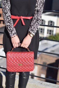 A Day In The Lalz; Lace Sleeve Tunic; Modest Lily; Fall Style; Black and Red; Karen Walker Sunglasses; Leather leggings; Hijab; Modest Fashion; Hijabi Fashion Blogger;
