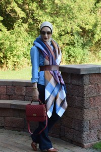 A Day In The Lalz; Blanket Scarf; ASOS Oversized Scarf; Fall Fashion; J. Crew Edie Purse; Flare Jeans; Hijab Fashion; Modesty; Fashion Blog; Style