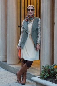 A Day In The Lalz; Fashion Blog; Modesty; Lace Top; Modest Lily; Fall Style; Olive Vest; Hijabi
