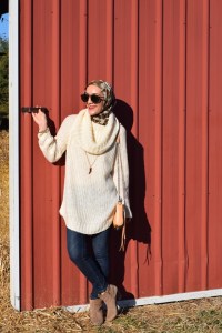 A Day In The Lalz; Butler's Orchard; Fall Fashion; Pumpkin Patch; Style; Fashion Blog; Modesty; Cowl Neck Sweater; Karen Walker Sunnies; Rebecca Minkoff; Stila Beso