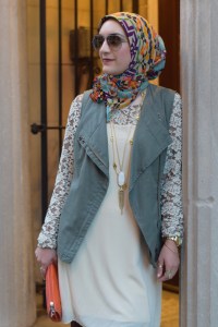 A Day In The Lalz; Fashion Blog; Modesty; Lace Top; Modest Lily; Fall Style; Olive Vest; Hijabi