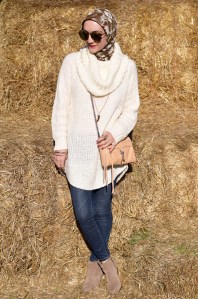A Day In The Lalz; Butler's Orchard; Fall Fashion; Pumpkin Patch; Style; Fashion Blog; Modesty; Cowl Neck Sweater; Karen Walker Sunnies; Rebecca Minkoff; Stila Beso