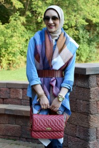 A Day In The Lalz; Blanket Scarf; ASOS Oversized Scarf; Fall Fashion; J. Crew Edie Purse; Flare Jeans; Hijab Fashion; Modesty; Fashion Blog; Style