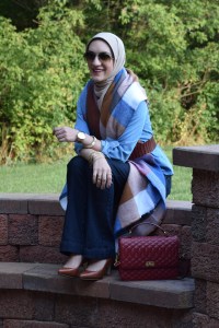 A Day In The Lalz; Blanket Scarf; ASOS Oversized Scarf; Fall Fashion; J. Crew Edie Purse; Flare Jeans; Hijab Fashion; Modesty; Fashion Blog; Style