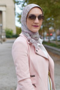 A Day In The Lalz; Fashion Blog; Modest Fashion; Fall Style; Veilure Coutoure; Hijab; Hijabi Fashion Blogger; Pastel medley wrap; Leather leggings; GiGi NY Clutch; Stila All Day Liquid Lipstick; Nordstrom Black Booties