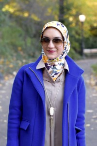 A Day In The Lalz; Stroll in Central Park; NYC; Fashion Blogger; Hijab; Modest Fashion; Street style NYC; Fall in NYC Fashion; J. Crew Coat; Cobalt Blue Coat; 