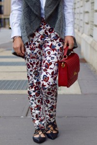 A Day In The Lalz; Fashion Blog; Modesty; Fall Fashion; Zara Printed Trousers: Oversized Loft Shirt; Haute Hijab; J.Crew Edie Purse; Sweater vest; Streetstyle modest fashion