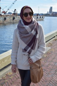A Day In The Lalz; Weekend Casual Look; Tieks; Fall Blanket Scarf; Karen Walker Sunnies; J. Crew Sweater; Leather Leggings; Hijab; Modesty; Fashion Blogger