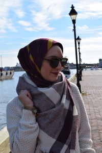 A Day In The Lalz; Weekend Casual Look; Tieks; Fall Blanket Scarf; Karen Walker Sunnies; J. Crew Sweater; Leather Leggings; Hijab; Modesty; Fashion Blogger