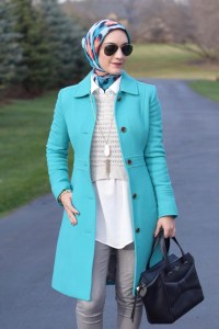 A Day In The Lalz; Winter Look; J. Crew DOUBLE-CLOTH LADY DAY COAT WITH THINSULATE; Color Coat; Layers; Anthropologie Sweater; Kate Spade Beau Bag; Hijab Fashion; Modest Style; Kendra Scott Necklace; Black Booties; Fashion Blogger;