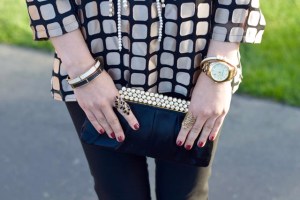 A Day In The Lalz; Fashion Blogger; Modest Fashion; Modest Style; Holiday Party Look; Gold and Black; Bauble Bar Chain Kimmy Strands; Pearl Necklace; Hijab Fashion