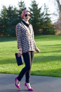 A Day In The Lalz; Fashion Blogger; Modest Fashion; Modest Style; Holiday Party Look; Gold and Black; Bauble Bar Chain Kimmy Strands; Pearl Necklace; Hijab Fashion