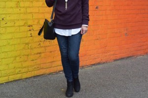 A Day In The Lalz; Anthropologie Jura Funnelneck Pullover; Winter Style; DUMBO Rainbow Wall; Brooklyn; Streetstyle; Hijabi Fashion; Modest Fashion; Fashion Blogger; Haute Hijab; Kendra Scott Necklace; Kate Spade Beau Bag