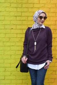 A Day In The Lalz; Anthropologie Jura Funnelneck Pullover; Winter Style; DUMBO Rainbow Wall; Brooklyn; Streetstyle; Hijabi Fashion; Modest Fashion; Fashion Blogger; Haute Hijab; Kendra Scott Necklace; Kate Spade Beau Bag