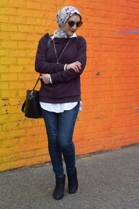 A Day In The Lalz; Anthropologie Jura Funnelneck Pullover; Winter Style; DUMBO Rainbow Wall; Brooklyn; Streetstyle; Hijabi Fashion; Modest Fashion; Fashion Blogger; Haute Hijab; Kendra Scott Necklace; Kate Spade Beau Bag