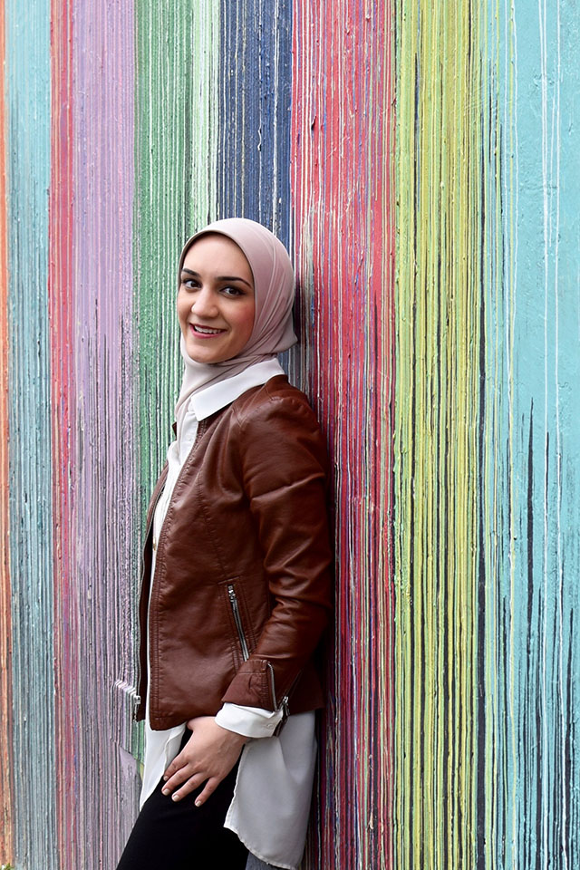 Biscuit Paint Wall-Houston Wall Art-Leather Jacket-Travel Look