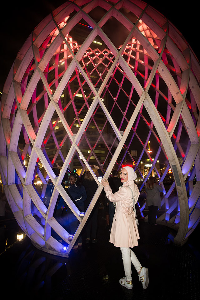 Light City Baltimore 2017 - Inner Harbor - Baltimore - Vasiliki Photography - Pink Trench Coat - Adidas Gold Superstar Sneakers