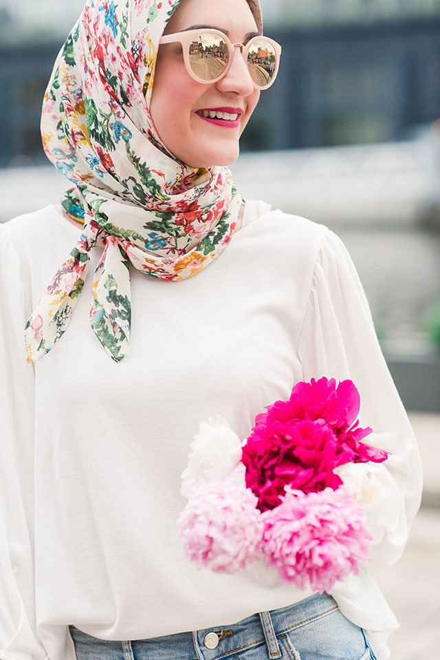 Anthropologie-Floral Embroidered Jeans-M. Gemi Felize Shoes-Cult Gaia Ark Bag-Spring Style-Hijab-Peony Flowers
