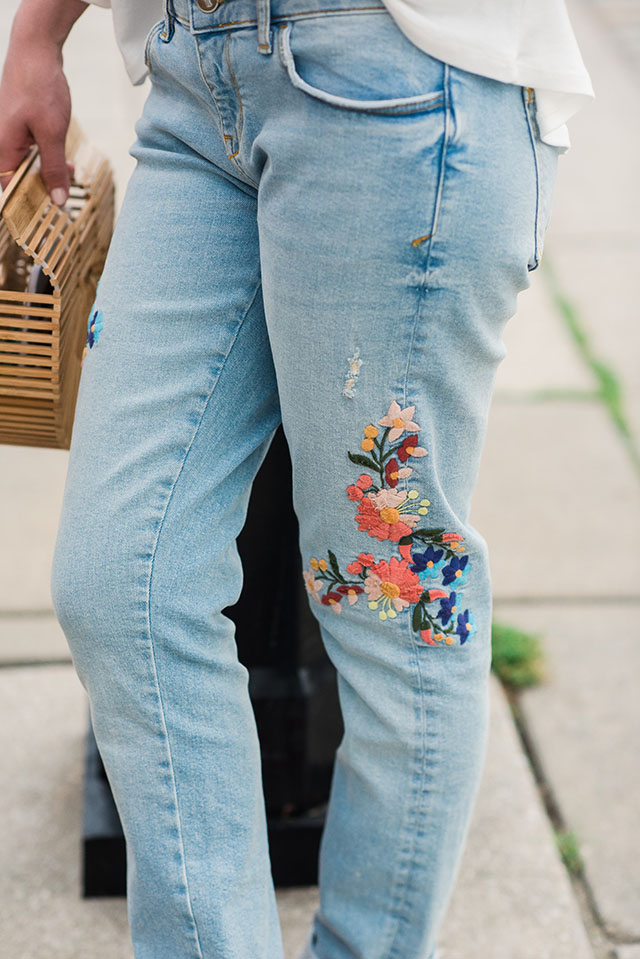 Anthropologie-Floral Embroidered Jeans-M. Gemi Felize Shoes-Cult Gaia Ark Bag-Spring Style-Hijab-Peony Flowers