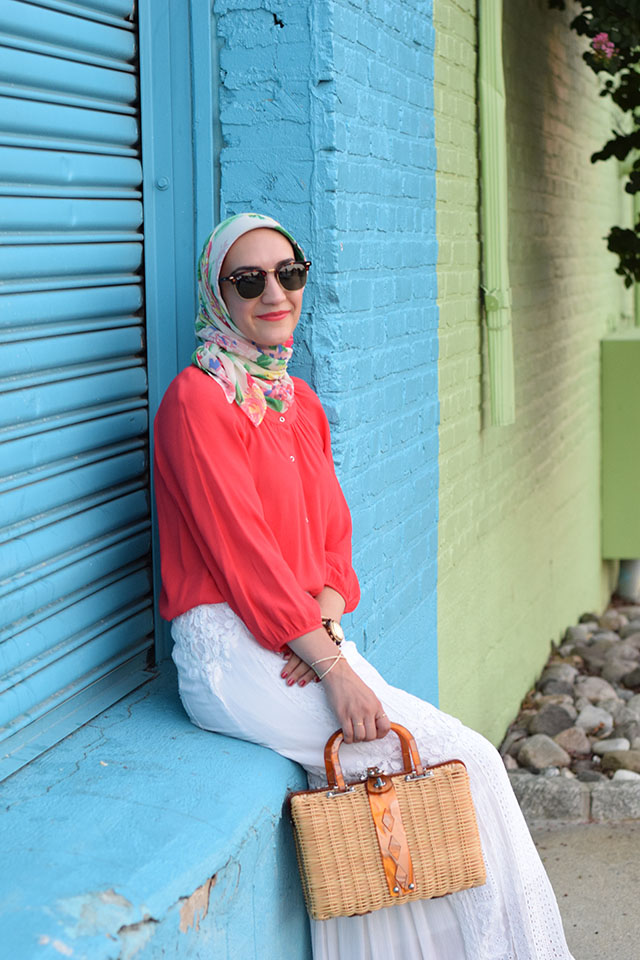 Summer Style-Free People-Audrey Picnic Basket-Baltimore-White Maxi Skirt-Modest Fashion-Hijabi Blogger