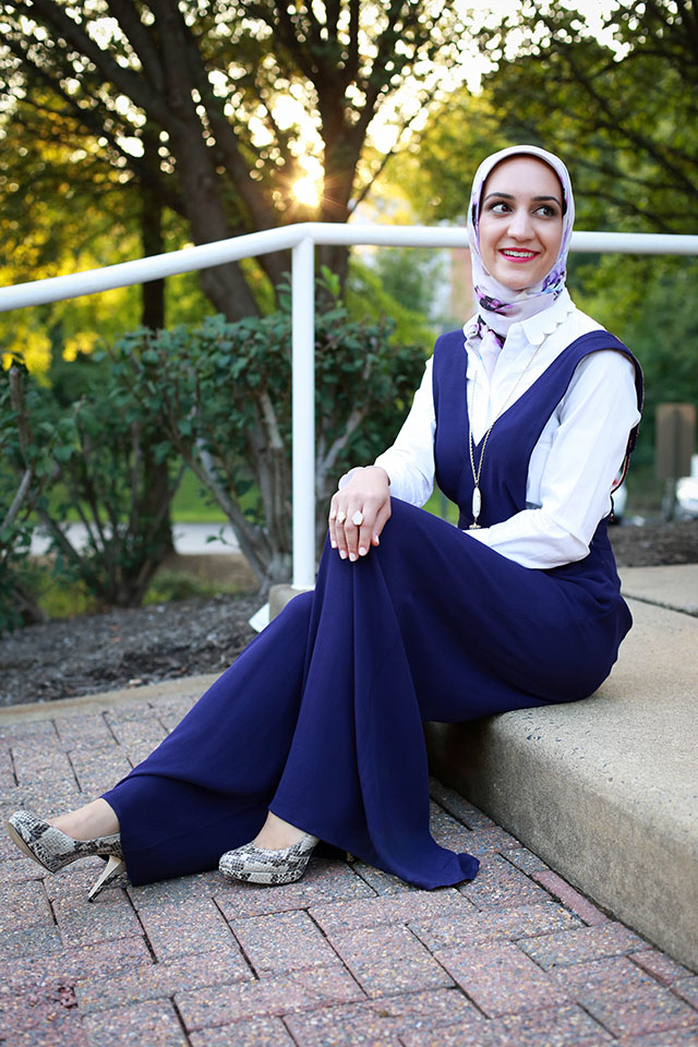 Anthropologie-Apron Wide-Leg Jumpsuit-Haute Hijab-Rebecca Minkoff Mini Mac-Hijabi Blogger-Kendra Scott Rayne Stone Tassel Pendant Necklace-Modest Fashion