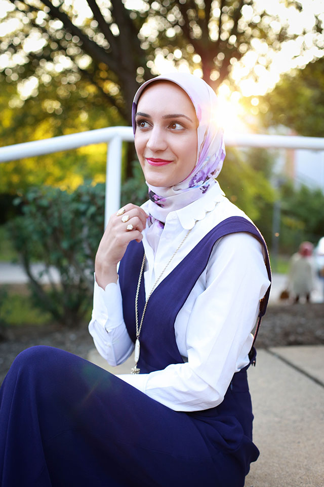 Anthropologie-Apron Wide-Leg Jumpsuit-Haute Hijab-Rebecca Minkoff Mini Mac-Hijabi Blogger-Kendra Scott Rayne Stone Tassel Pendant Necklace-Modest Fashion