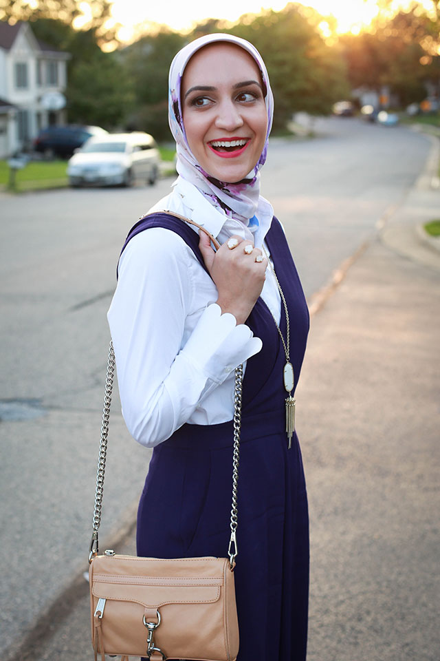 Anthropologie-Apron Wide-Leg Jumpsuit-Haute Hijab-Rebecca Minkoff Mini Mac-Hijabi Blogger-Kendra Scott Rayne Stone Tassel Pendant Necklace-Modest Fashion